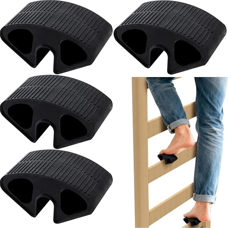 Dorm Bed Ladder Foot Support 2 Pcs Rubber Dorm Bed Ladder Foot Support, Dorm Bed Step Protector Fit for 0.77 Inch Rails, for Dorm Loft Steps for Furniture Sharp Edges Loft Steps - Image 1