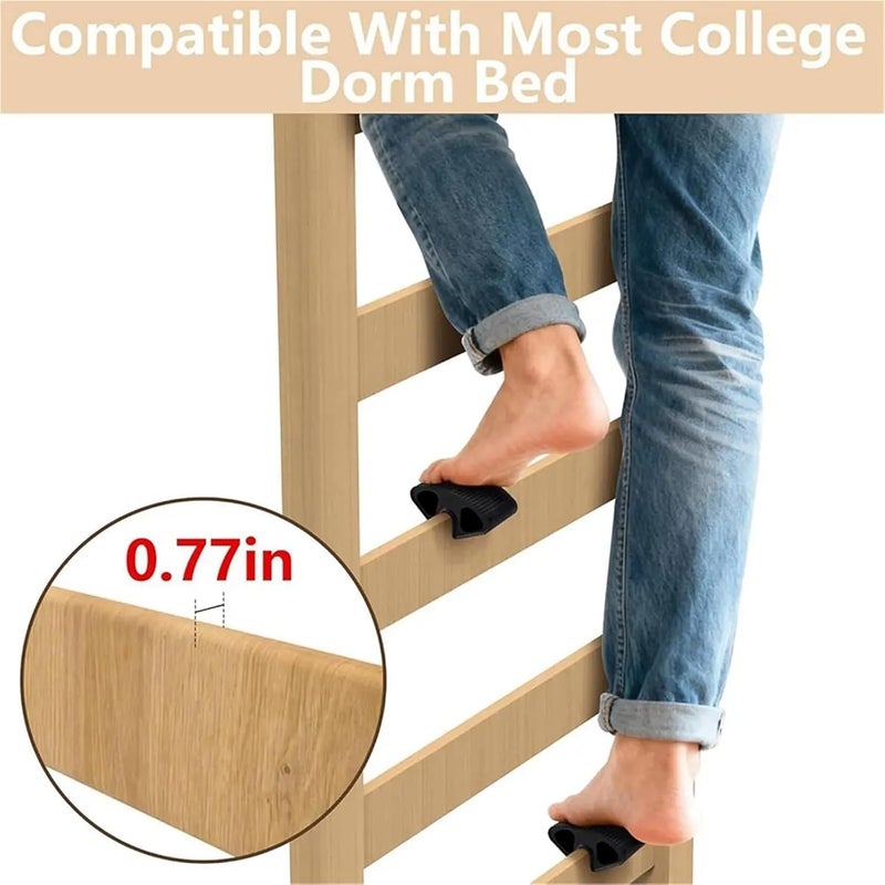 Dorm Bed Ladder Foot Support 2 Pcs Rubber Dorm Bed Ladder Foot Support, Dorm Bed Step Protector Fit for 0.77 Inch Rails, for Dorm Loft Steps for Furniture Sharp Edges Loft Steps - Image 2