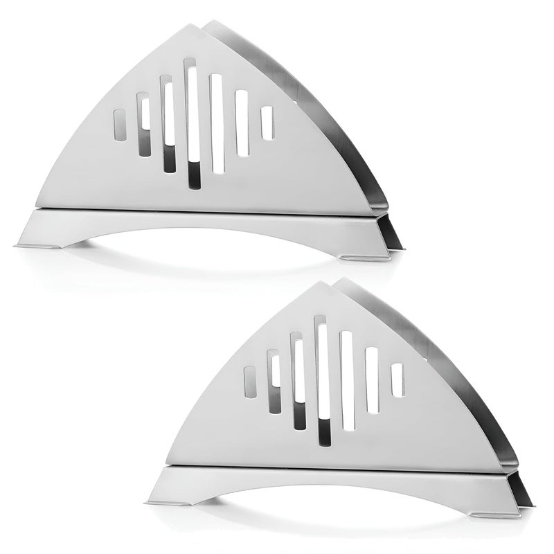 Unify 2 Pieces Stainless Steel Napkin Holder for Kitchen Tissue Paper Holder for Dining Table Napkin Stand for Restaurant Cafe Hotels Matt Finish Slotted Lines Pack of 2 - Image 1