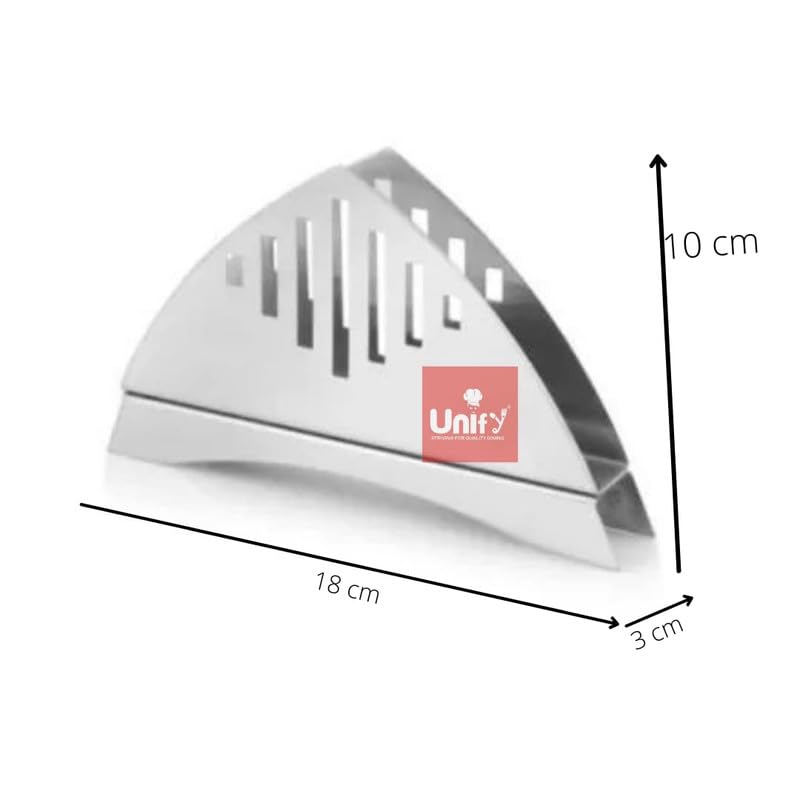 Unify 2 Pieces Stainless Steel Napkin Holder for Kitchen Tissue Paper Holder for Dining Table Napkin Stand for Restaurant Cafe Hotels Matt Finish Slotted Lines Pack of 2 - Image 2