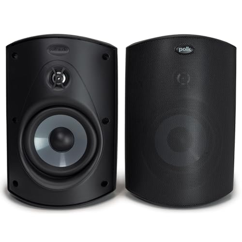 Polk Audio Atrium 6 All-Weather Outdoor Speakers with Bass Reflex Enclosure (Pair, Black), Broad Sound Coverage, Speed-Lock Mounting System - Image 1