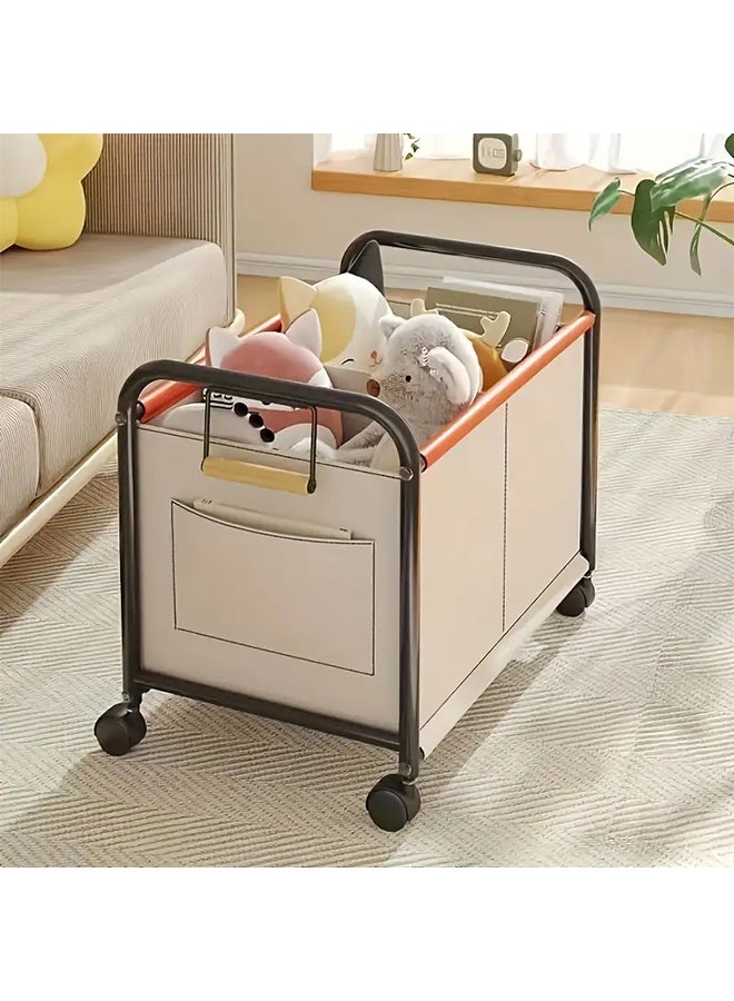 رولستيمي صندوق ألعاب تخزين الصدر مع عجلات ، قابل للإزالة قوي الاطفال اللعب صناديق المنظم صناديق سلال الحاويات مع مقابض ، البيج - Image 3