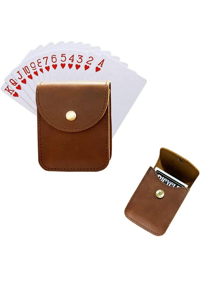 aolaso Genuine Leather Playing Card Case, Single Deck Playing Card Box，Leather Pouch Multipurpose With Belt Clip For Carrying Cards Small Tools Storage  - Image 4