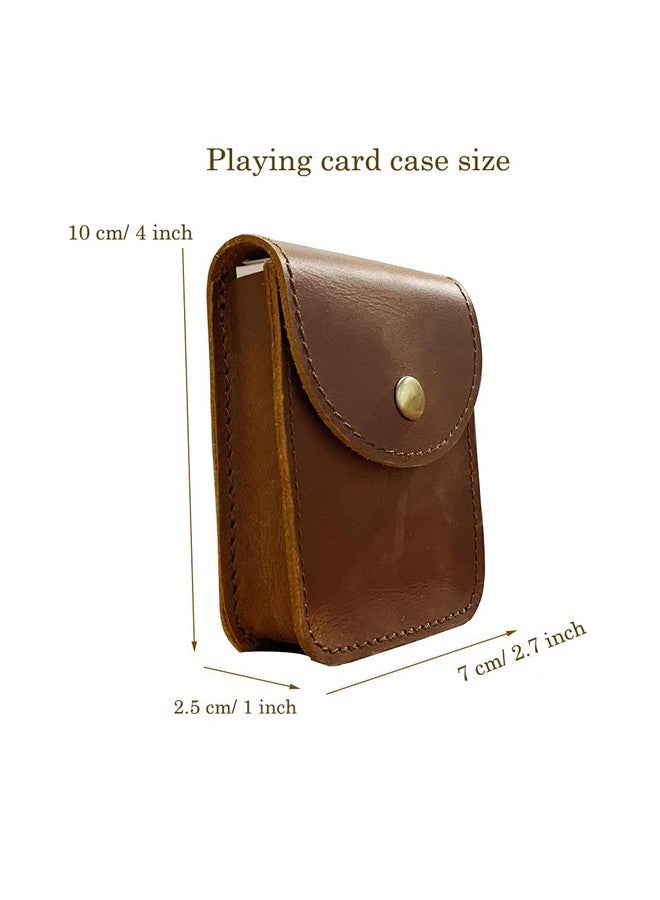 aolaso Genuine Leather Playing Card Case, Single Deck Playing Card Box，Leather Pouch Multipurpose With Belt Clip For Carrying Cards Small Tools Storage  - Image 2