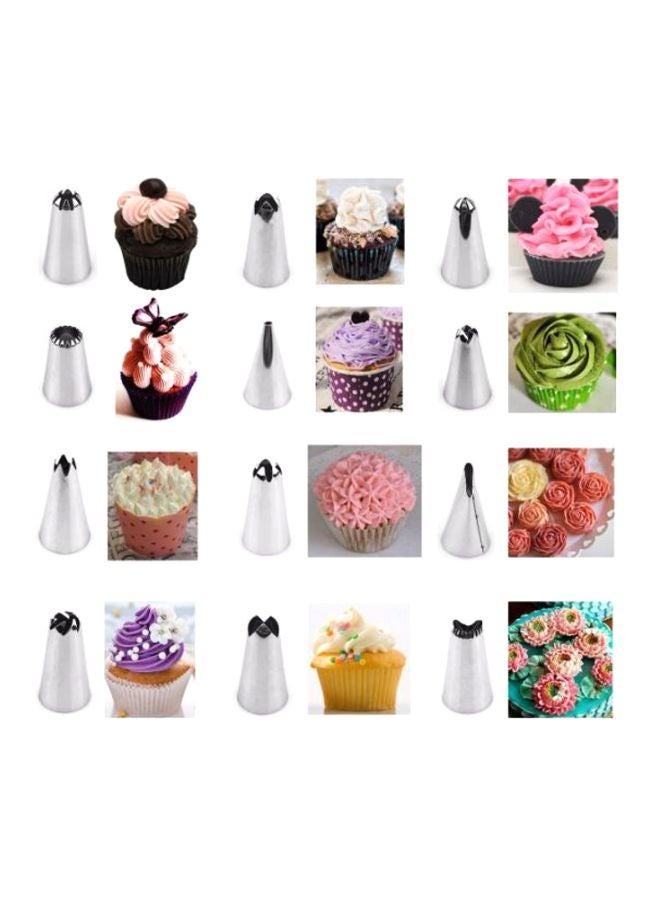 Beauenty 14-Piece Stainless Steel Piping Nozzle Set Blue/Silver 15.5x2.5cm - Image 5