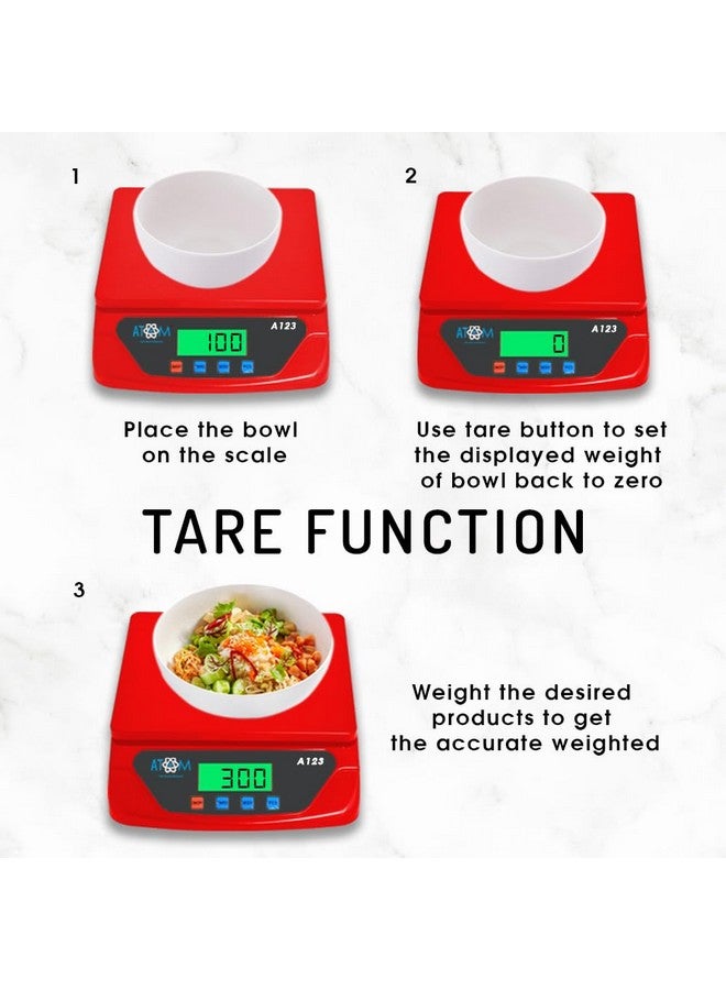 ATOM ATOM-A-123 Multipurpose Digital Kitchen Weighing Scale measuring upto 6 Kg of Fruits,Spice,Food,Vegetable and more with large LCD Screen display  - Image 5