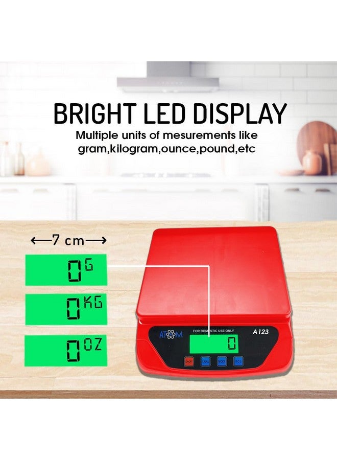 ATOM ATOM-A-123 Multipurpose Digital Kitchen Weighing Scale measuring upto 6 Kg of Fruits,Spice,Food,Vegetable and more with large LCD Screen display  - Image 4