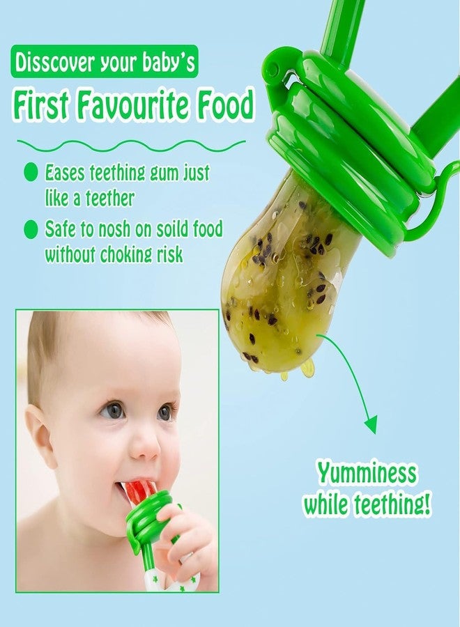 Miracle Moms BPA Free Baby Feeding Spoon Bottle with Silicone Fruit Feeder, Nibbler and Teether, Silicone Pacifier Combo Pack of 3/ Multicolor - Image 4