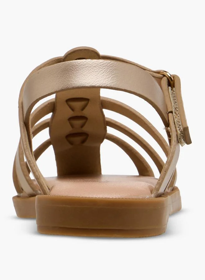 Flora Bella By Shoexpress GOLD Flora Bella Girls Hook And Loop Closure Sandals for Women | Best Price UAE