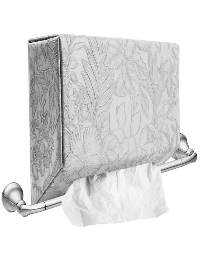 Hennaja Hand Towels Box Cover,PU Leather Tissue Box Cover Holder Compatible with Kleenex Disposable Paper Hand Towels Suitable for Dining,Kitchen,Bathroom(1-Carved Grey) - Image 2
