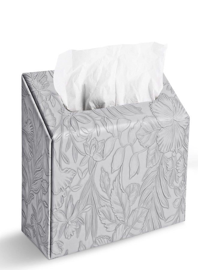 Hennaja Hand Towels Box Cover,PU Leather Tissue Box Cover Holder Compatible with Kleenex Disposable Paper Hand Towels Suitable for Dining,Kitchen,Bathroom(1-Carved Grey) - Image 1