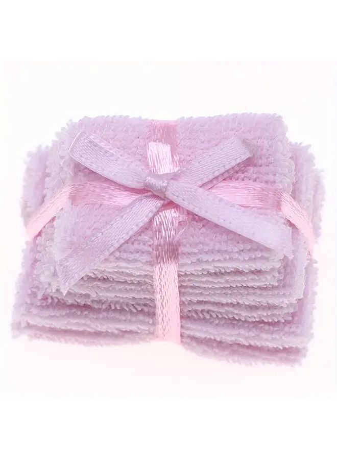 Pink Miniature Bathroom Towel Model Dollhouse Accessory Doll Cloth Life Scene - Image 1