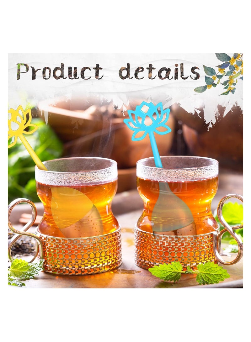 KASTWAVE 2 قطع فلتر شاي سيليكون، مصفاة شاي للأوراق السائبة من الفولاذ المقاوم للصدأ، كرة شاي بمقبض، فلتر مصفاة كوب شاي سيليكون للشاي السائب أو الشاي العشبي، أزرق وأخضر - Image 5