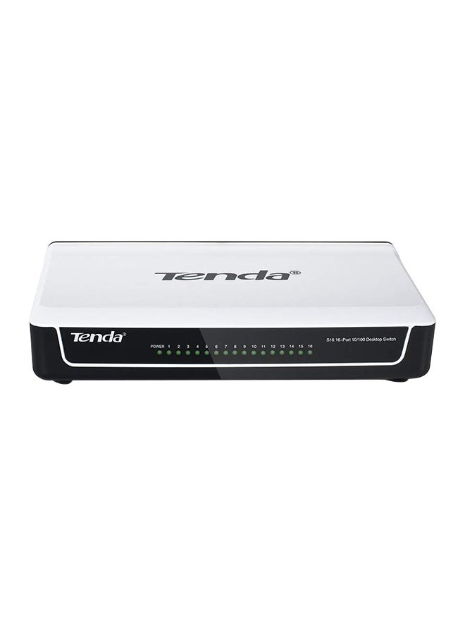 Tenda S16 Desktop Ethernet Network Switch White/Black - Image 1