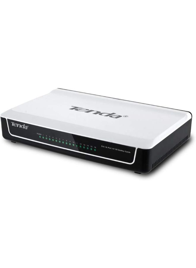 Tenda S16 Desktop Ethernet Network Switch White/Black - Image 3