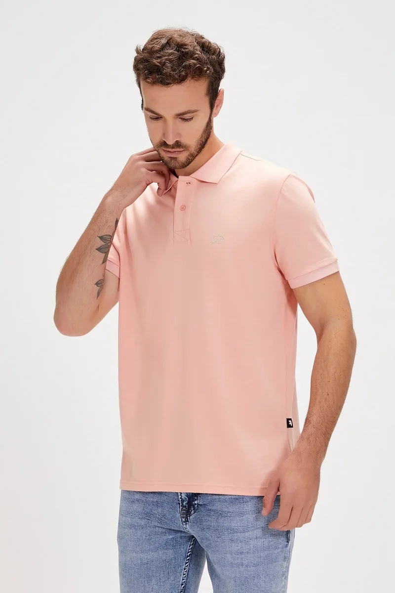 باد بير Pure Polo Neck Pink Men's T-Shirt