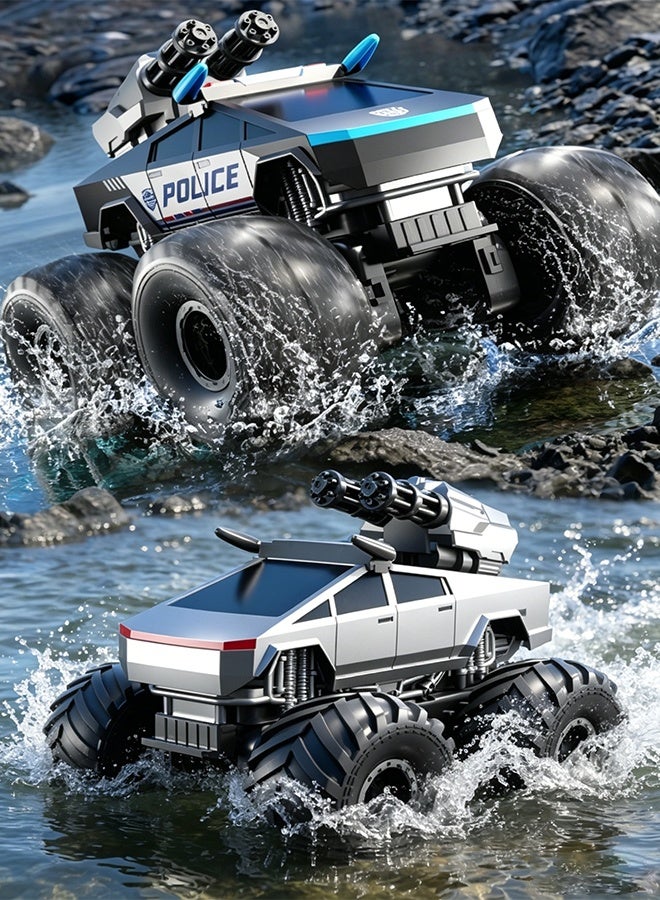 شاحنة تحكم عن بعد كبيرة للطرق الوعرة 4x4 مع نظام رش الماء، سيارة RC كهربائية سريعة 48 كم/ساعة للأطفال والكبار، فضي - Image 5