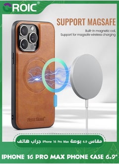 GROIC Design for iPhone 16 Pro Max Case 6.9 Inch Wallet Case with Camera Lens Protective Film, Back Flip Wallet Case with Kickstand, Magnetic MagSafe, Card Holder Slots Protective Full Protection Cover  - Image 5