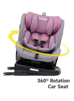 Jovikids Angela Safety Baby Car Seat with Isofix and Top Tether, 360 Degree Swivel Child Seat, Rotating Carseat for Group 0/1/2/3, 0-12 Years Old, ECE R44/04, Pink  - Image 2