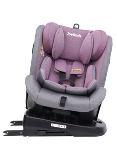 Jovikids Angela Safety Baby Car Seat with Isofix and Top Tether, 360 Degree Swivel Child Seat, Rotating Carseat for Group 0/1/2/3, 0-12 Years Old, ECE R44/04, Pink  - Image 1