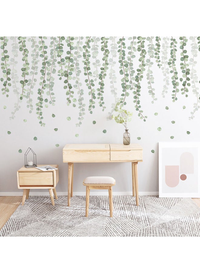 NIBEMINENT Plant Leaf Twig Home Wall Sticker Green - Image 2