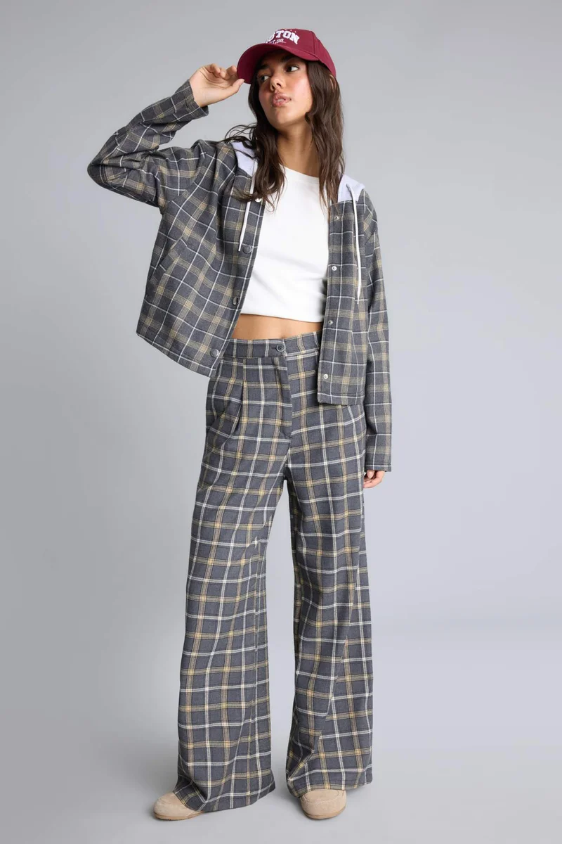 ديفاكتو jogger Pocket Detailed Plaid Trousers