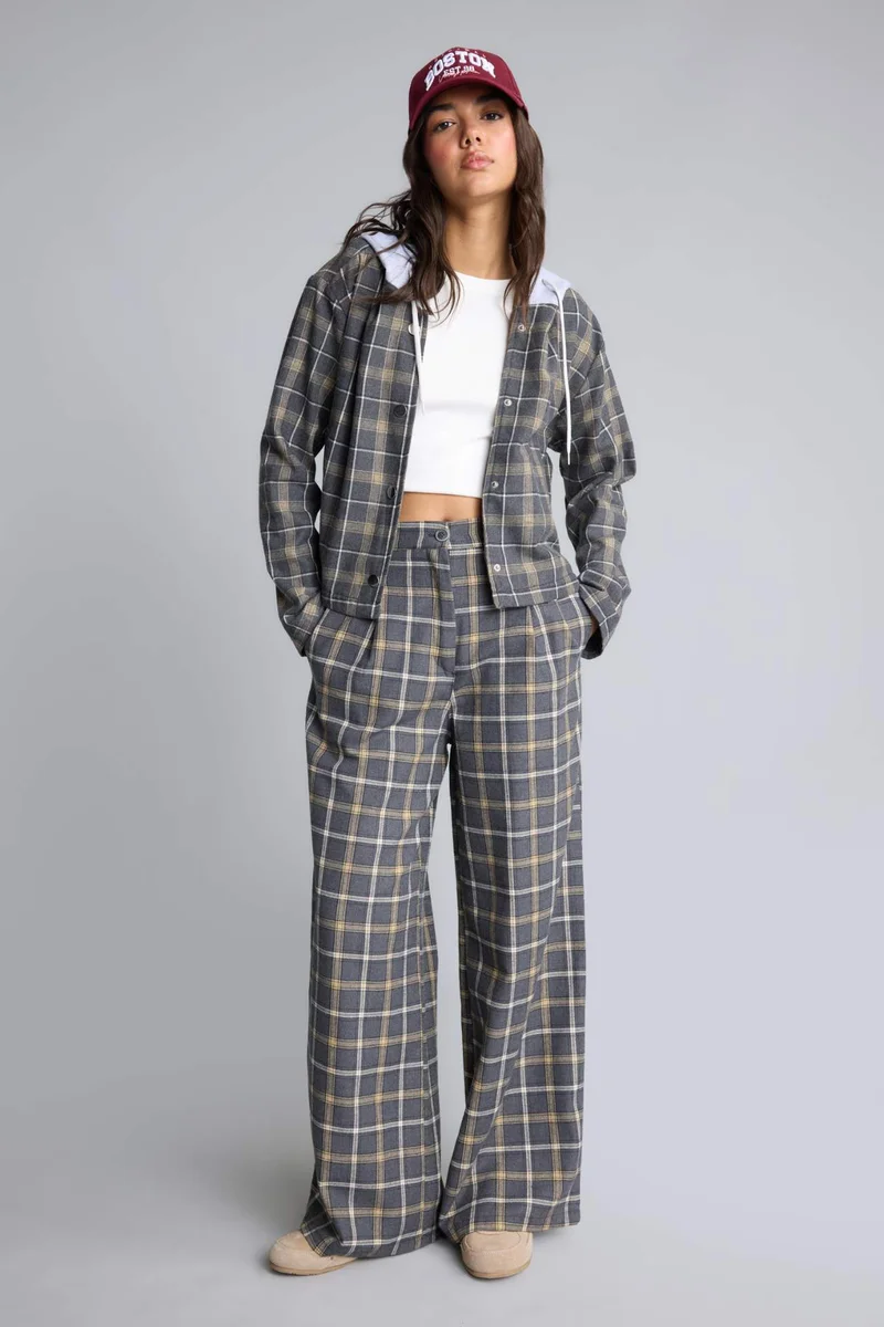 ديفاكتو jogger Pocket Detailed Plaid Trousers
