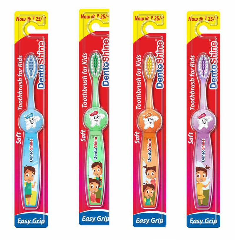 DentoShine Easy Grip Toothbrush (Pack of 4) - Image 1