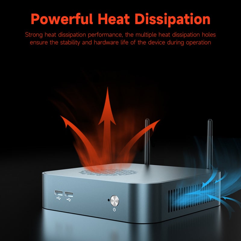 كمبيوتر صغير (Mini PC): رمادي ذي أداء عالي مع معالج AMD Ryzen 9 5900HX ذو 8 نوى و16 خيط - يدعم 3 شاشات بجودة 4K فائقة الوضوح، واتصال WiFi6 وBT5.2 وشبكة إيثرنت جيجابيت - كمبيوتر صغير ذا ذاكرة سعة كبيرة للاستخدام في المنزل والمكتب والترفيه - Image 2