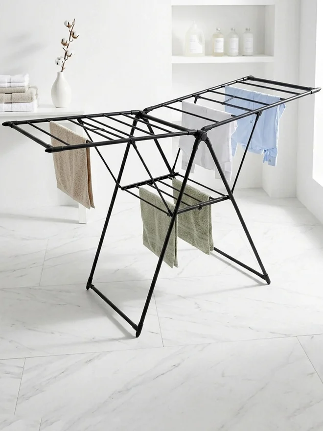 Cuisine Art Judy Iron Heavy Duty Foldable Cloth Dryer, Black 16M
