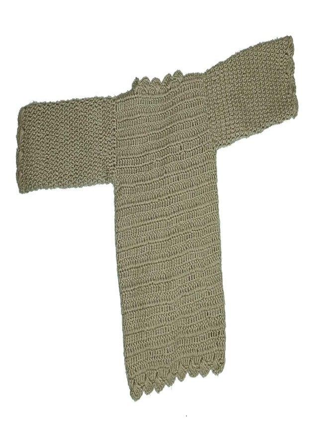 Cute Collection - Woolen Crochet Handmade Top Cum Jacket for Baby Girls (Grey, 0-6 Months) - Image 3
