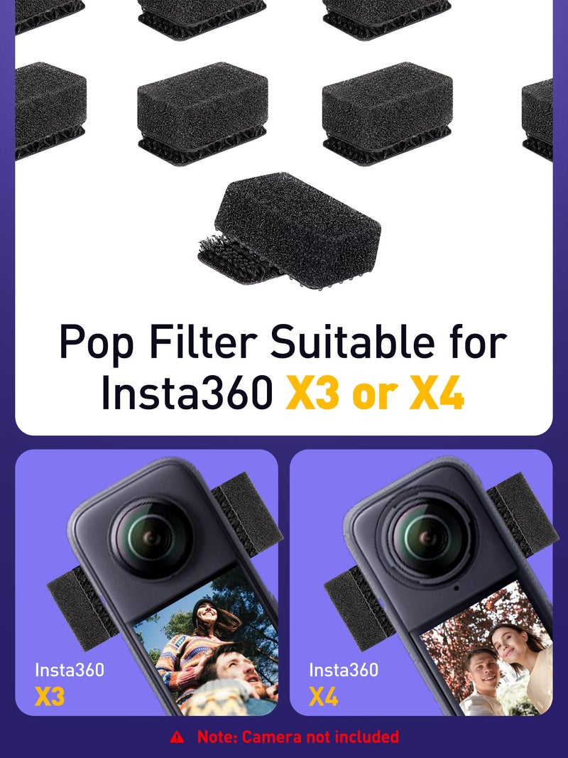 YOUSHARES Mic Wind Muff for Insta360-8Pcs Wind Muff for Insta360 X3 X4, Premium Wind Noise Reduction Cover for Crisp Audio, Easy Installation and Durable Design, Compatible X3 or X4 Camera - Image 3