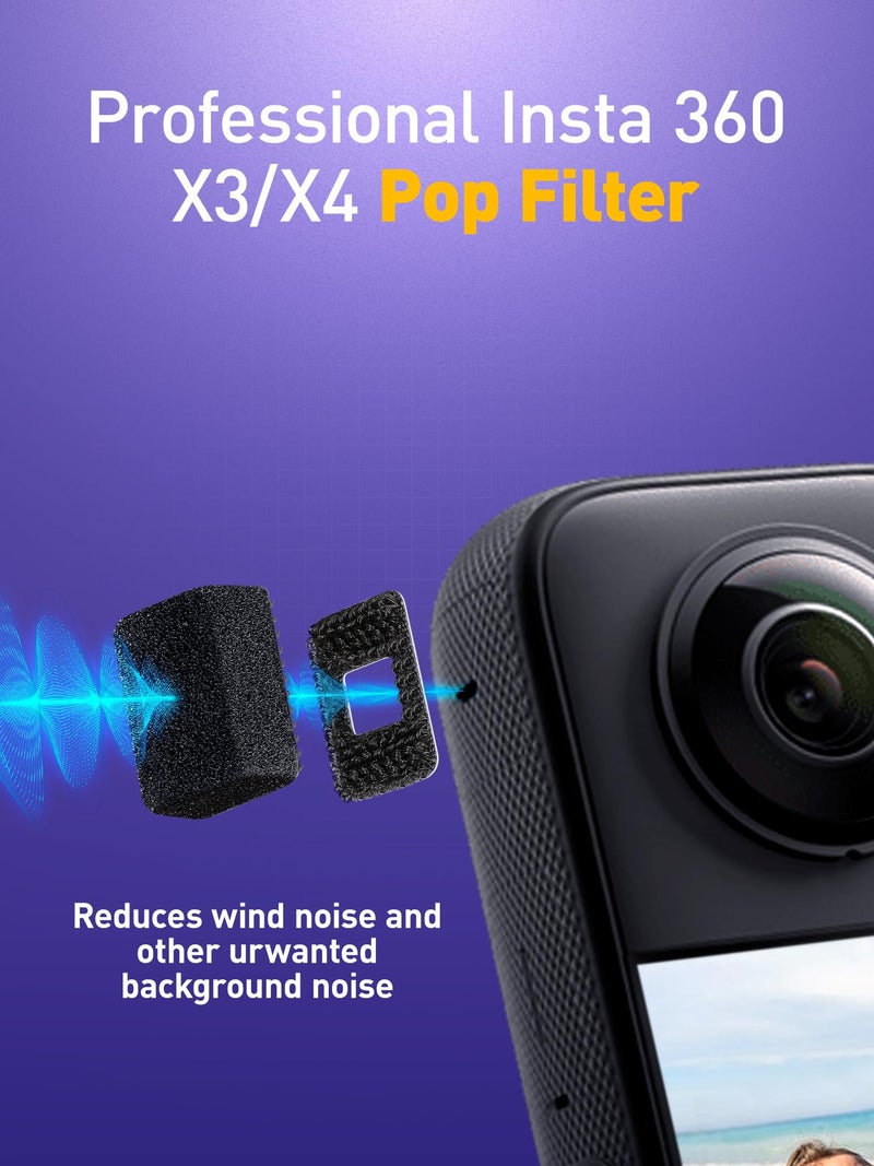YOUSHARES Mic Wind Muff for Insta360-8Pcs Wind Muff for Insta360 X3 X4, Premium Wind Noise Reduction Cover for Crisp Audio, Easy Installation and Durable Design, Compatible X3 or X4 Camera - Image 2