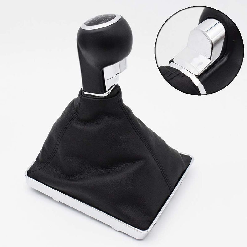 QASULER 6 Speed Manual Gear Shift Knob with Gaitor Boot Cover - Image 5