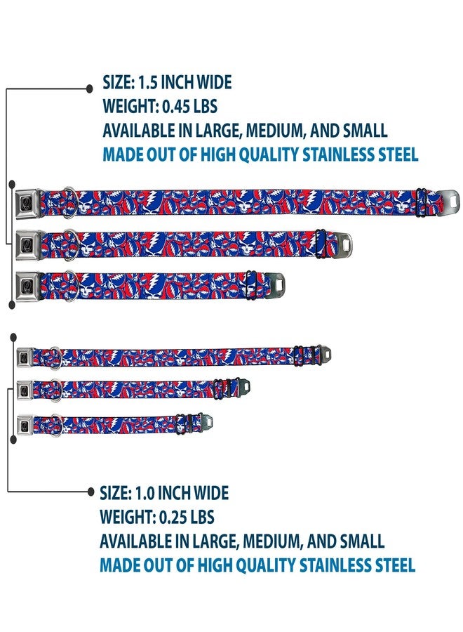 Buckle Down Buckle-Down Seatbelt Buckle Dog Collar - Steal Your Face Stacked Red/White/Blue - 1" Wide - Fits 11-17" Neck - Medium - Image 3