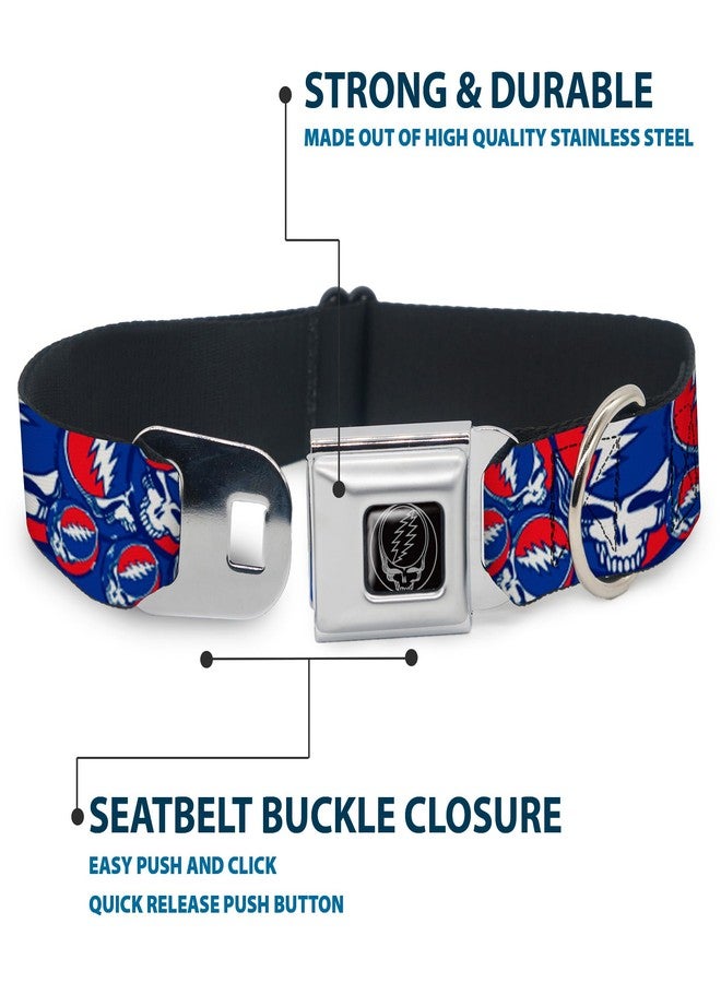 Buckle Down Buckle-Down Seatbelt Buckle Dog Collar - Steal Your Face Stacked Red/White/Blue - 1" Wide - Fits 11-17" Neck - Medium - Image 4