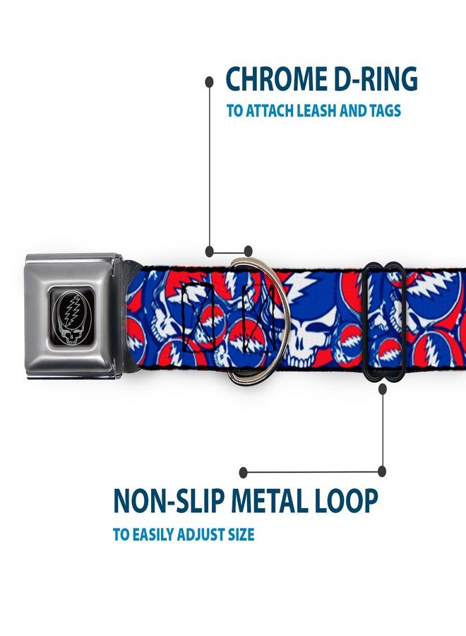 Buckle Down Buckle-Down Seatbelt Buckle Dog Collar - Steal Your Face Stacked Red/White/Blue - 1" Wide - Fits 11-17" Neck - Medium - Image 5