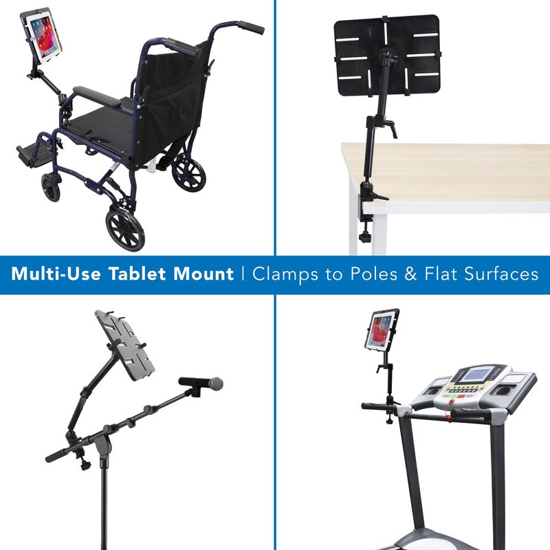 Mount-It! Tablet Pole Mount | Universal Full Motion Holder for iPad, Phone or Tablet | C-Clamp Base | Fits 6-14 Inch Screens - Image 2