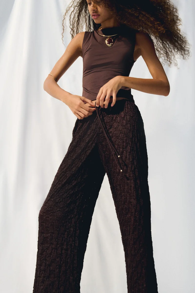 H&M Lace-look drawstring trousers