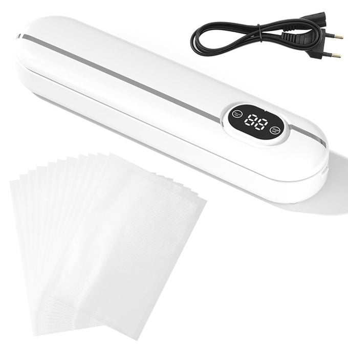 FOOD VACUUM SEALER MACHINE SEALING TIME DISPLAY AUTOMATIC VACUUM SEALER FOR FOOD STORAGE VACUUM PACKING MACHINE FOR FRUITS WITH EXTRA 10 BAGS