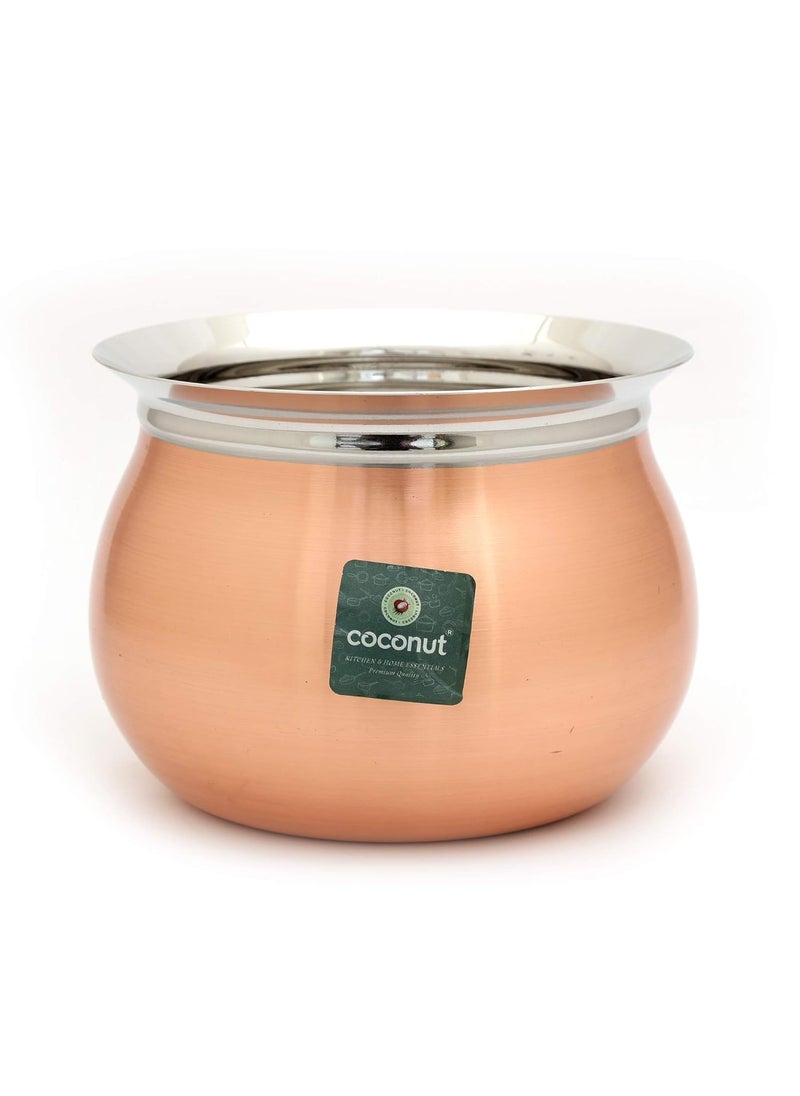 Coconut Coconut Stainless Steel Tomato FC Copper Handi/Cookware (Without Handle & Lid) - 1 Unit - Capacity -3000ML  - Image 1