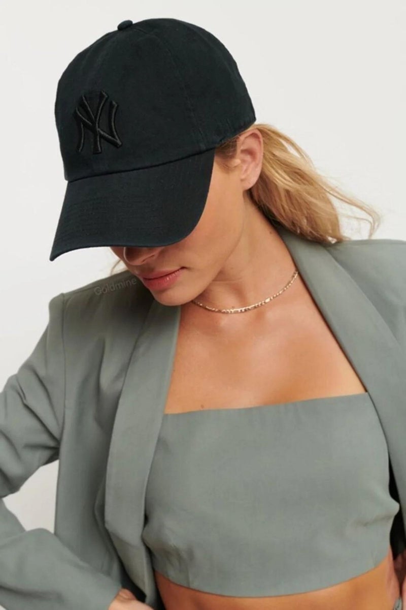 Takı Dükkanı Jewelry Shop Black Ny Cap Black Embroidered Unisex Hat CP220  - Image 4