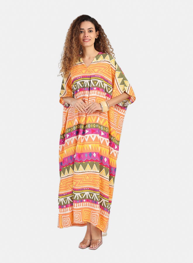 Carina Printed V-Neck Maxi Dress  - Image 1