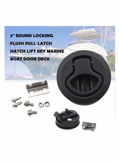 KASTWAVE Slam Latch Hatch Round Pull Black Plastic Nylon for RV Boat Marine Deck 1/2'' Door Cabinet Hardware Pack of 2  - Image 2