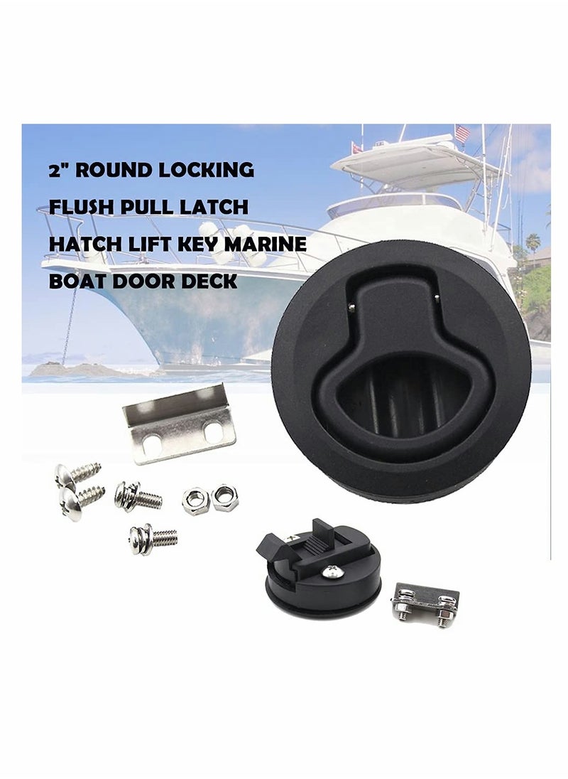 KASTWAVE Slam Latch Hatch Round Pull Black Plastic Nylon for RV Boat Marine Deck 1/2'' Door Cabinet Hardware Pack of 2  - Image 2
