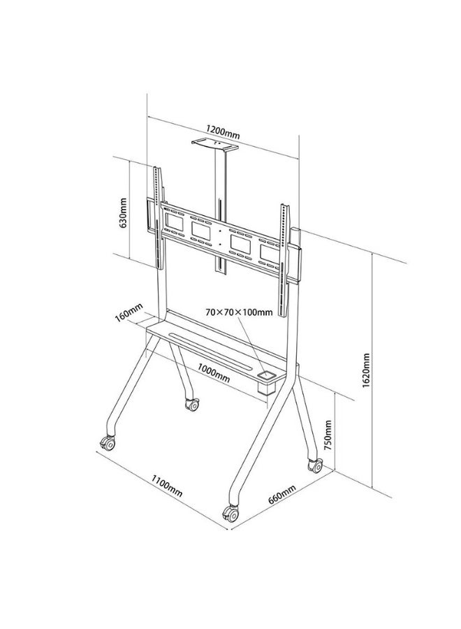AZTECH AZT-CT240P | سلسلة PRO عربة تلفاز فائقة التحمل - Image 3