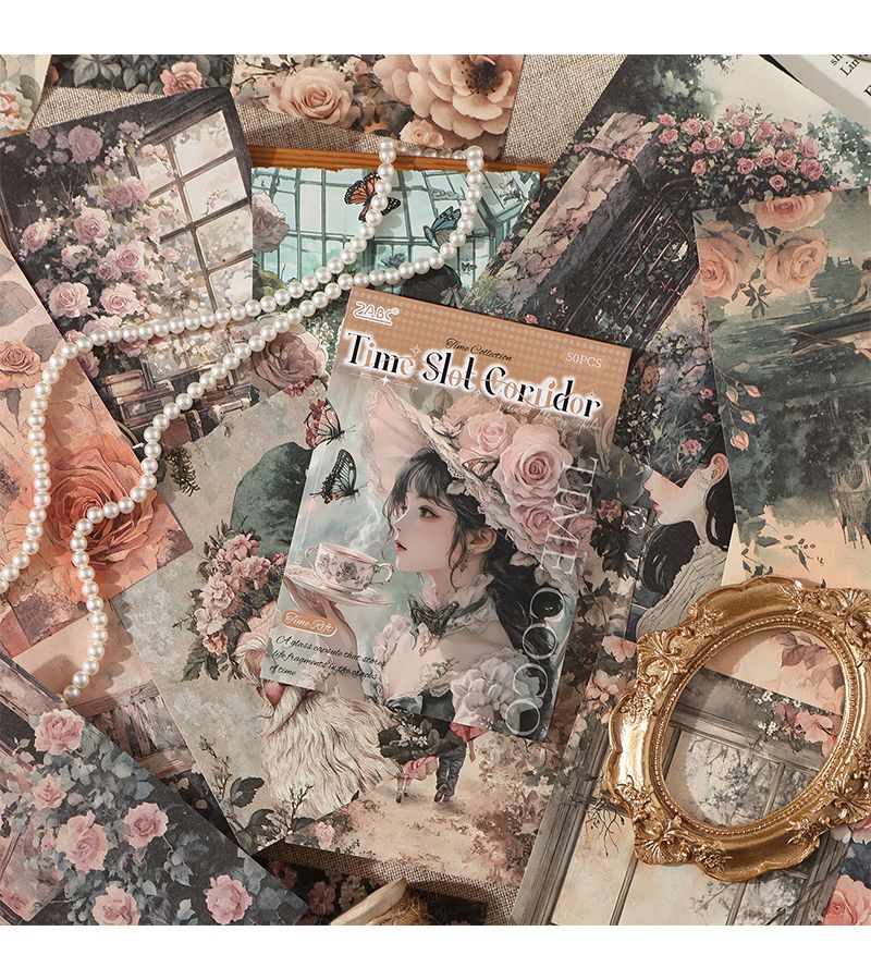 Vintage Floral Scrapbook Paper Pack 50 Sheets For Gift Wrapping Photo Frames - Image 5