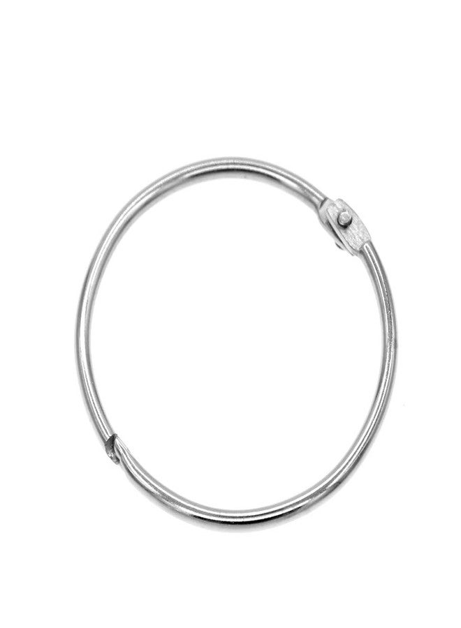 Coideal Metal Shower Curtain Rings - 20 Pack 2 Inch Large Silver Round Loop for Hanging Drapes, Easy Open and Close (50 mm) - Image 1