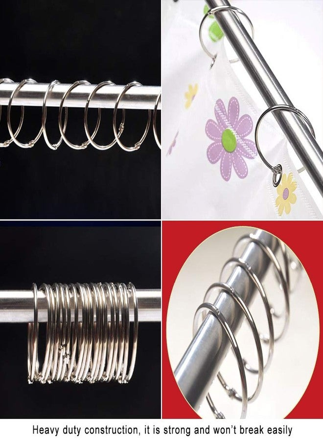 Coideal Metal Shower Curtain Rings - 20 Pack 2 Inch Large Silver Round Loop for Hanging Drapes, Easy Open and Close (50 mm) - Image 3
