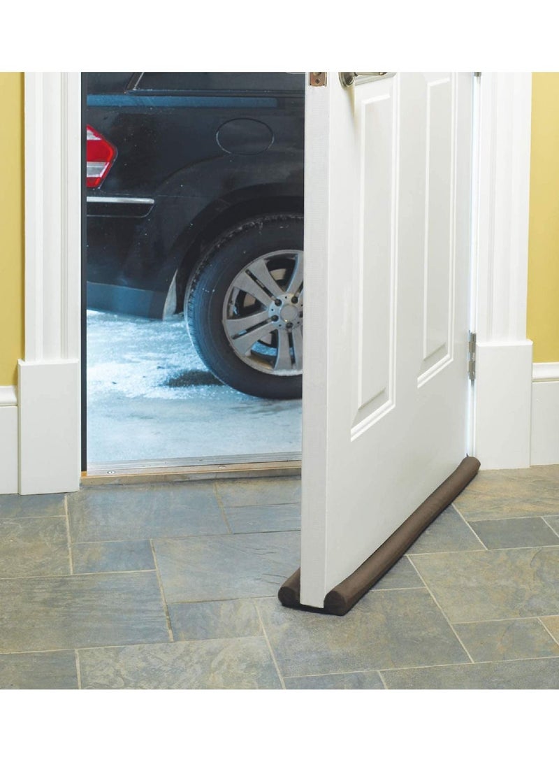 Twin Draft Guard Door Draft Stoppers Brown Adjustable Double Sided Draft Blocker for Cat Door Air Stopper Door Sweep - Image 2